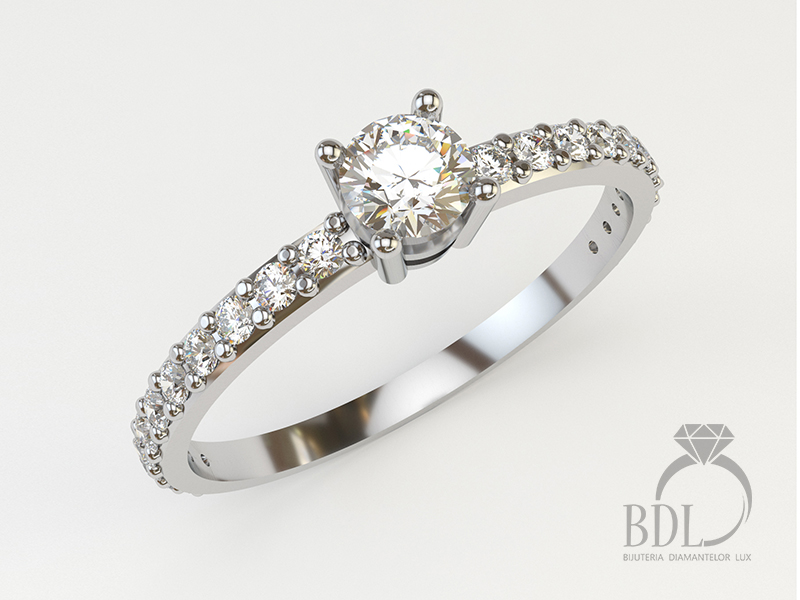 Colecţia 2020 | Modele Moderne&Deosebite | Perfect Realizate & Splendide | Inele De Logodnă Cu Diamante | Inel de logodnă tip solitaire side stone | Bijuterii Cu Diamante