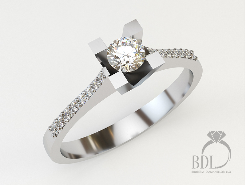 Colecţia 2020 | Modele Moderne&Deosebite | Perfect Realizate & Splendide | Inele De Logodnă Cu Diamante | Inel de logodnă tip solitaire side stone | Bijuterii Cu Diamante